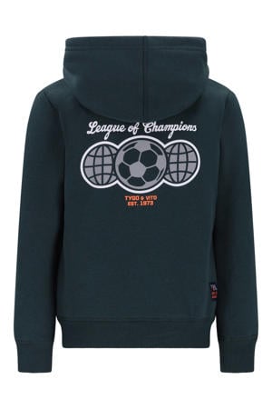 hoodie met backprint donkergroen