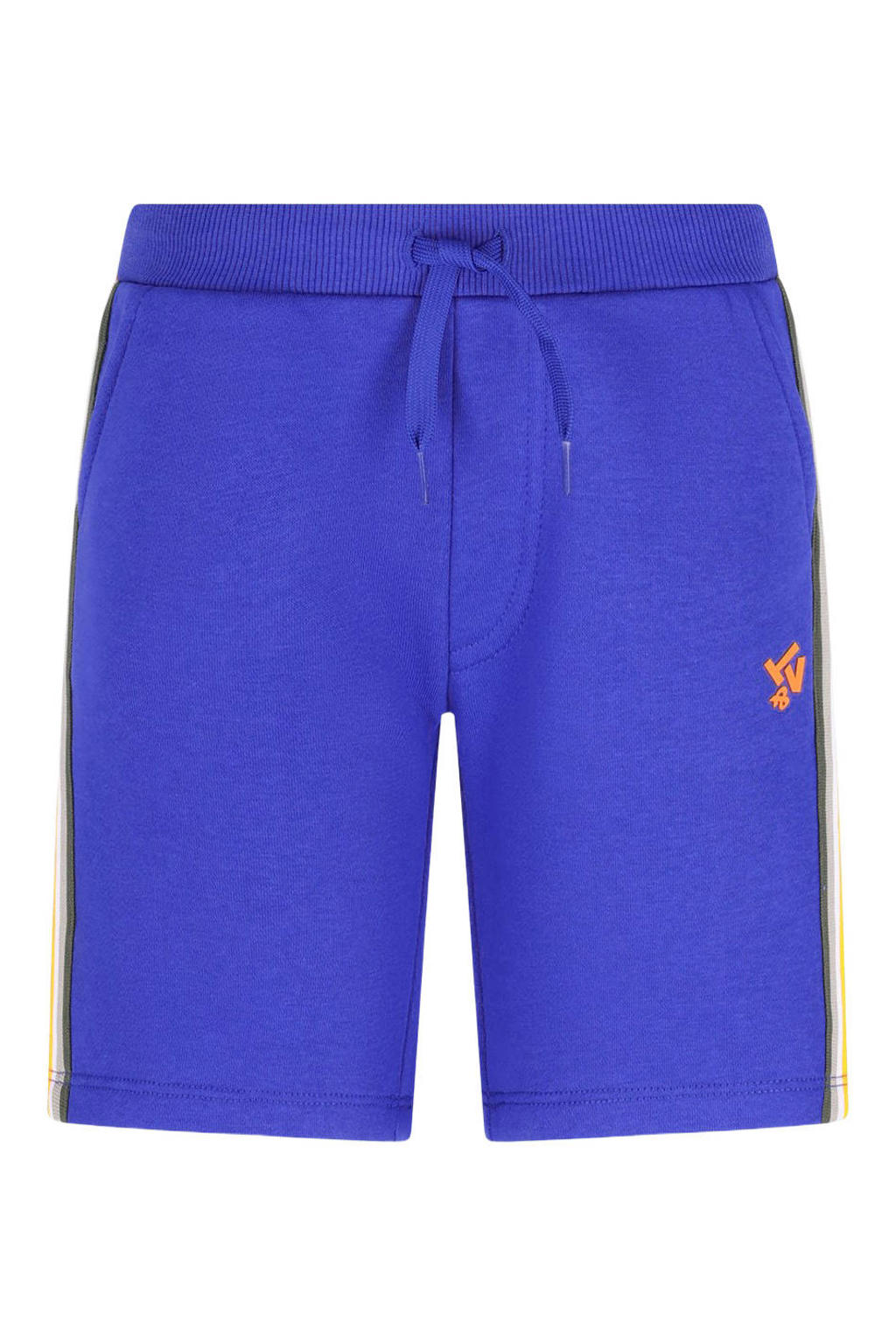 Blauwe jongens TYGO & vito regular waist sweatshort met elastische tailleband met koord en logo dessin