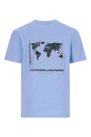 T-shirt met backprint lichtblauw
