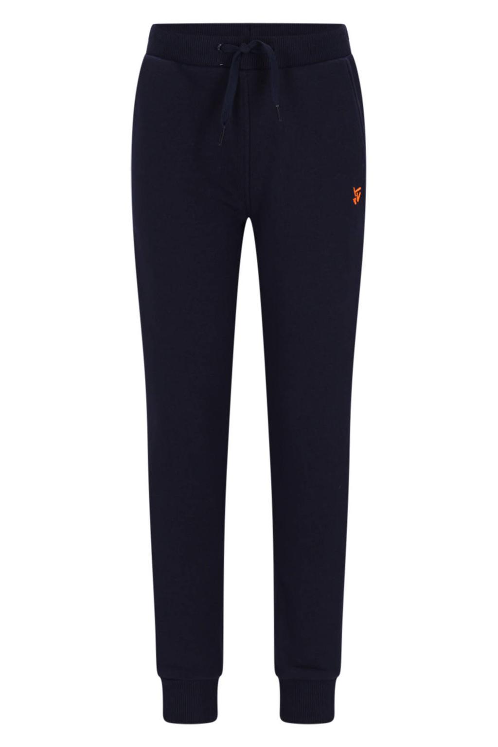 Donkerblauwe jongens TYGO & vito regular sweatpants met elastische tailleband met koord en effen