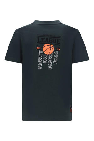 T-shirt met backprint donkergroen