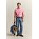 GANT regular casual overhemd met linnen roze