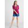 Anytime crinkle top met borduursel wijnrood