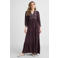 Anytime crinkle maxi jurk met borduursel donkerbruin