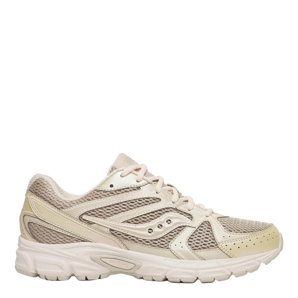 Lichtbruin en gouden dames Saucony Ride Millenium sneakers van mesh-pu/voering: mesh/voetbed: eva met veters