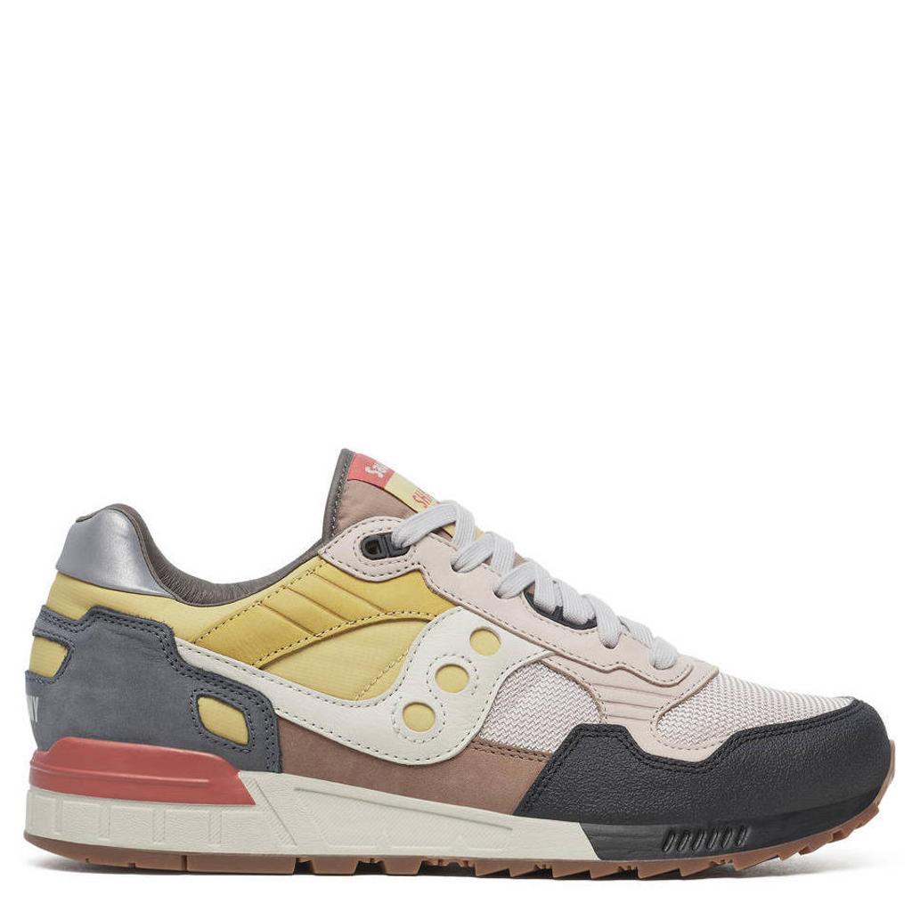 Ecru, geel en oudroze heren Saucony Shadow 5000 sneakers van mesh-pu/voering: mesh/voetbed: eva met veters