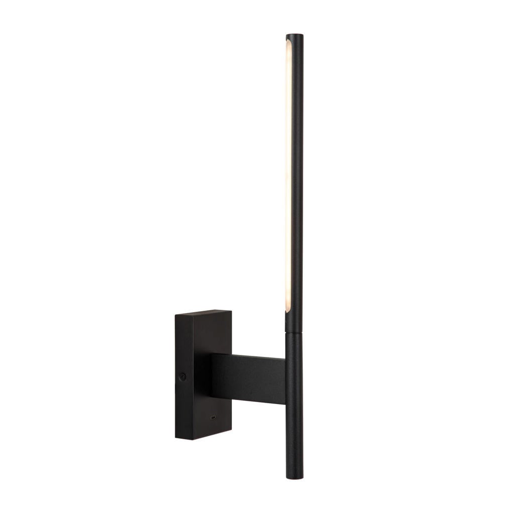 Lucide FINAN - Wandlamp - LED - 1x6W 2700K - Met USB oplaadpunt - Zwart