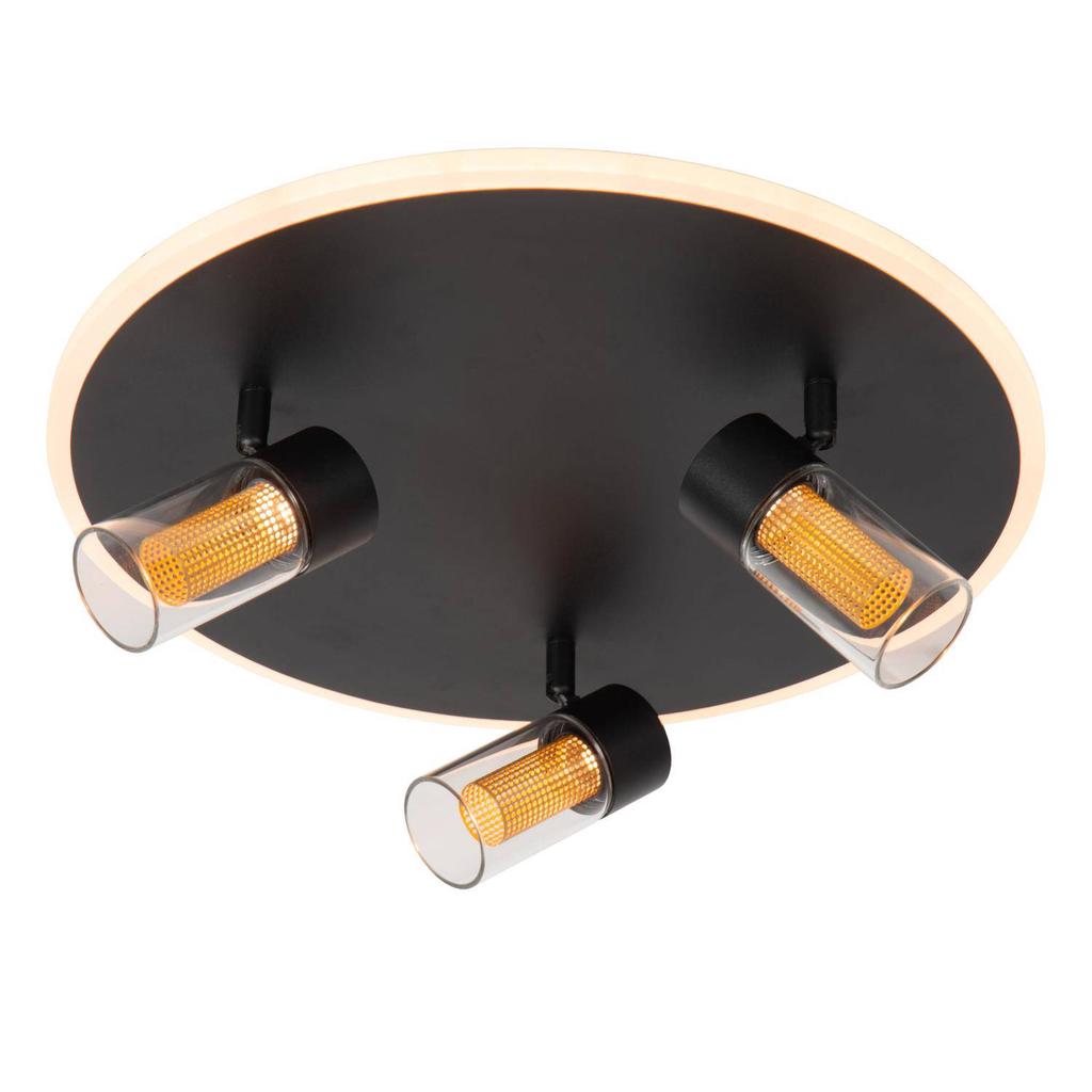 Lucide EVERINA - Plafonnière - Ø 40 cm - LED Dimb. - CCT - 2200K/6500K - Zwart | Essential EVERINA