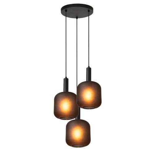 Lucide ELOISE - Hanglamp - Ø 40 cm - 3xE27 - Zwart afbeelding