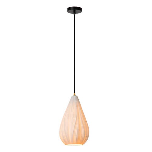 Lucide CINZIA - Hanglamp - Ø 18,3 cm - 1xE27 - Wit afbeelding
