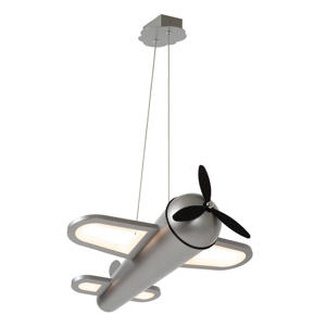 FOKKER - Hanglamp Kinderkamer - LED - 1x28W 2500K - Grijs ijzer  