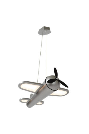 FOKKER - Hanglamp Kinderkamer - LED - 1x28W 2500K - Grijs ijzer