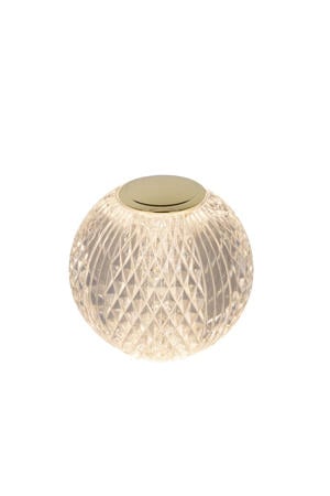 CINTRA - Oplaadbare Tafellamp - Accu/Batterij - Ø 9 cm - LED 3 StepDim - 1x1,5W 3000K - Transparant