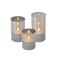 Lucide VELAS - Tafellamp - Batterijen - Ã˜ 8 cm - LED - 3x0,2W 2700K - FumÃ© (set van 3)