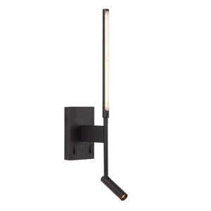 FINAN - Wandlamp - LED - 2700K - Met USB oplaadpunt - Zwart