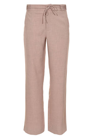 straight high waist casual broek oudroze