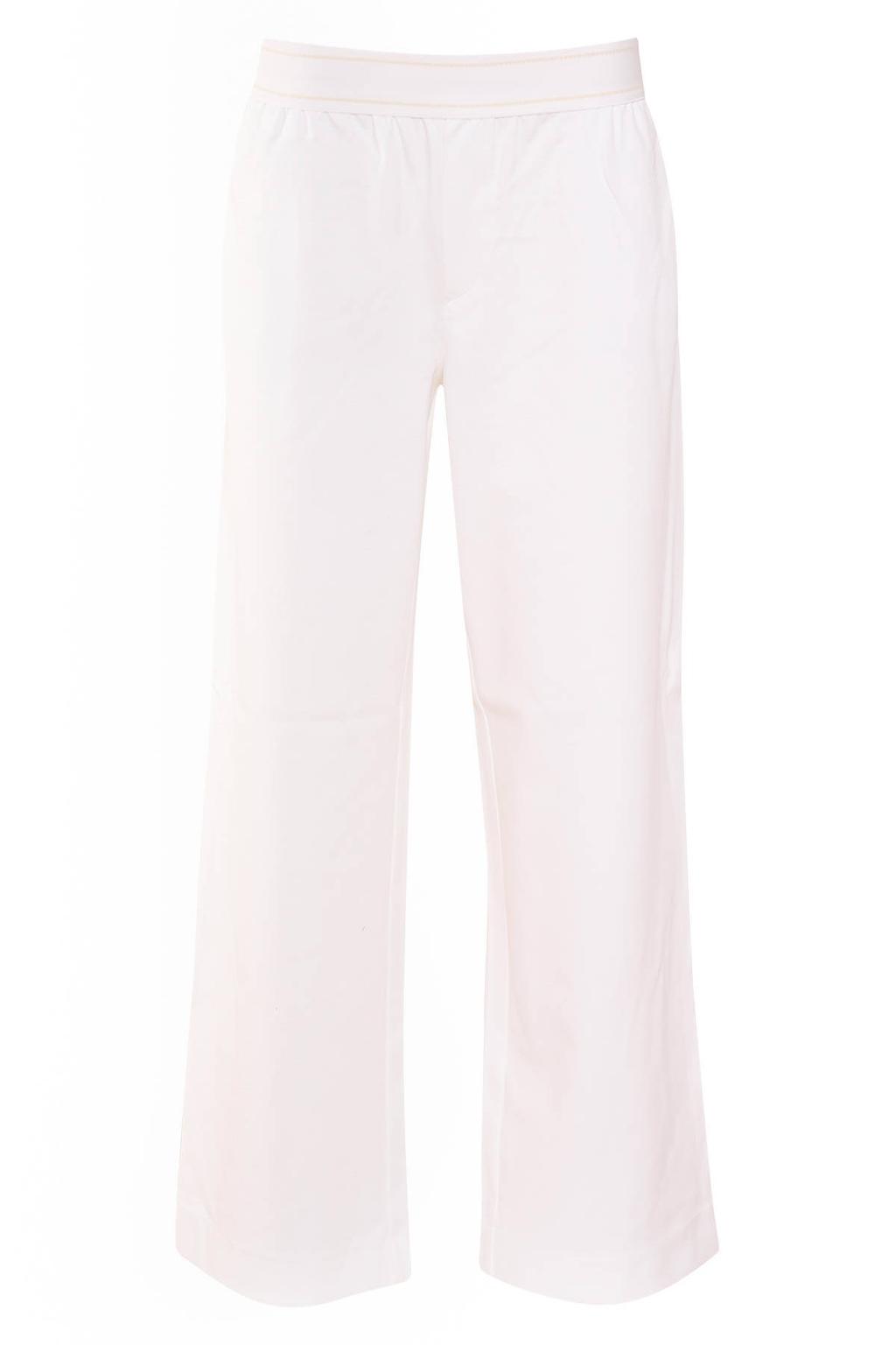 Witte dames Maicazz & Zizo high waist broek van polyester met loose fit, elastische tailleband en effen