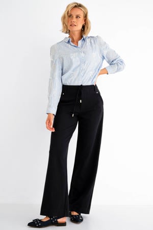 high waist broek donkerblauw