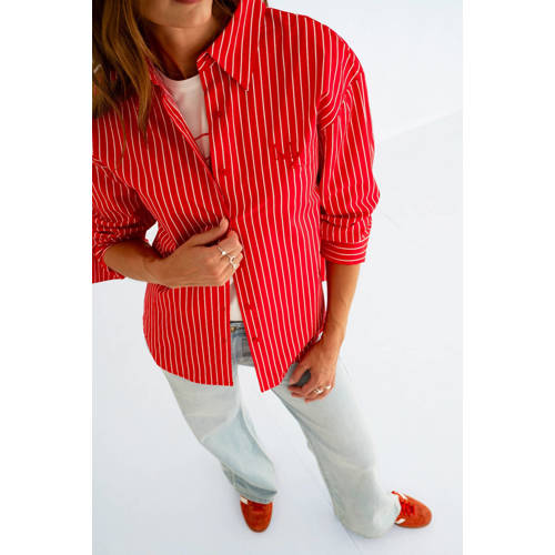 Maicazz & Zizo gestreepte blouse rood afbeelding