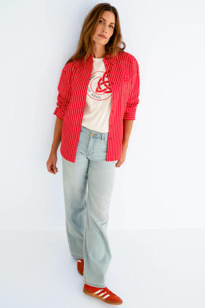 gestreepte blouse rood