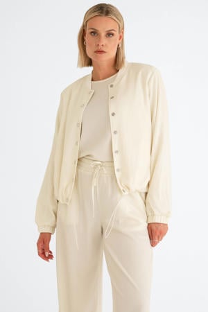 straight high waist casual broek beige