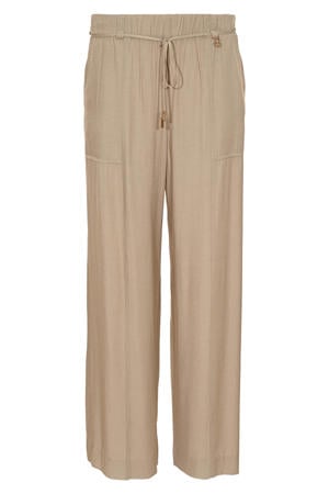 high waist broek beige