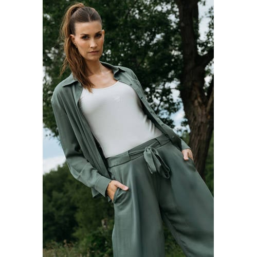 Maicazz & Zizo high waist casual broek donkergroen afbeelding