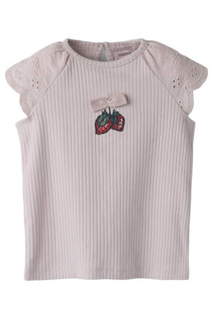 T-shirt roze broderie