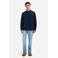 No Excess regular casual overhemd met linnen donkerblauw