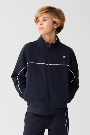 relaxed sweatvest donkerblauw