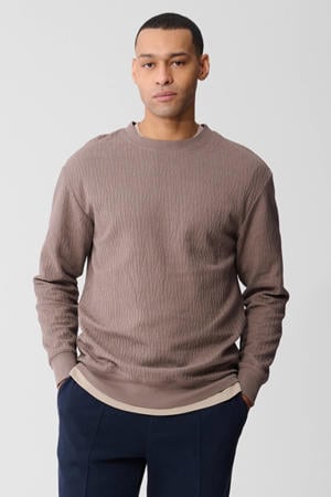 sweater met textuur taupe