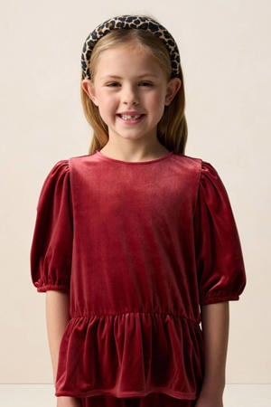 fluwelen blousetop rood