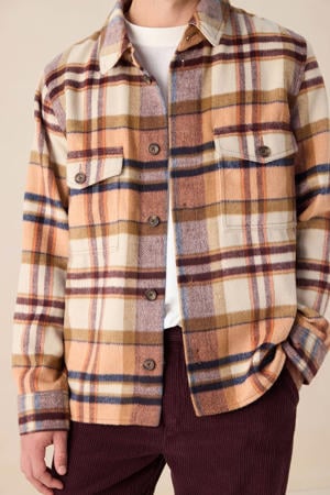 geruit overshirt oranje