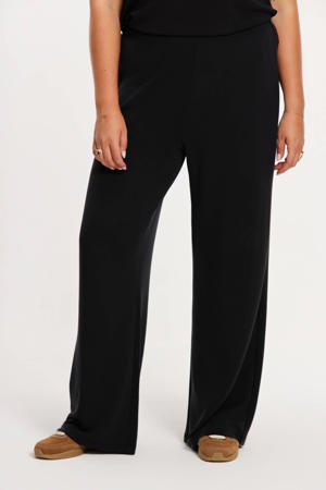regular waist casual broek zwart