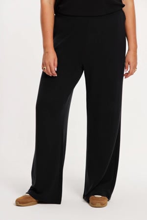 regular waist casual broek zwart