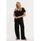 YOEK regular waist casual broek zwart