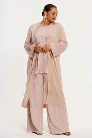 lang vest lichtbruin met lurex