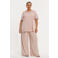 YOEK wide leg high waist broek lichtbruin