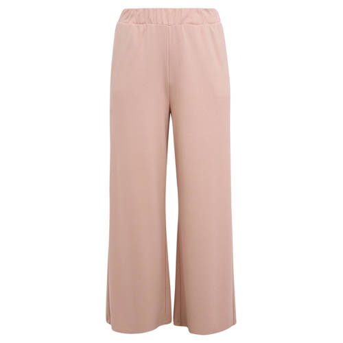 YOEK wide leg high waist broek lichtbruin afbeelding