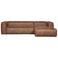 WOOOD Bean Hoekbank Rechts - Ecoleer - Cognac - 73x305x96