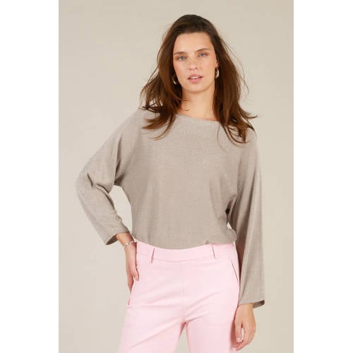 Yest top taupe met glitter afbeelding