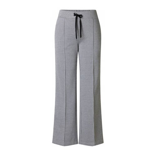 Yest wide leg regular waist geruite broek grijs afbeelding