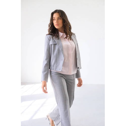 Yest geruit cropped blazer grijs afbeelding