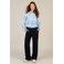 Yest straight regular waist broek donkerblauw