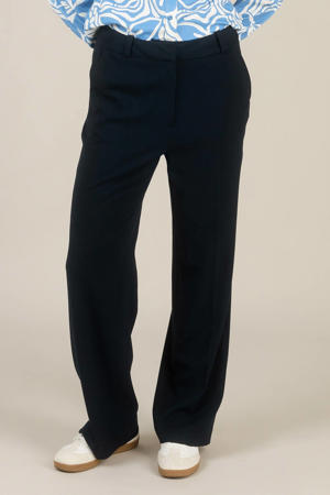 straight regular waist broek donkerblauw