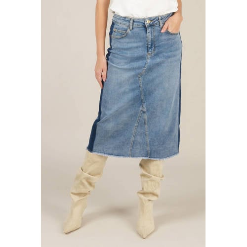 Yest denim spijkerrok medium blue denim afbeelding