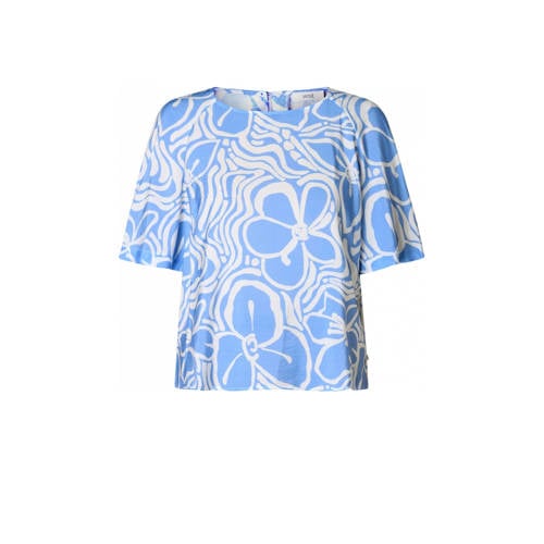 Yest gebloemde top blauw afbeelding