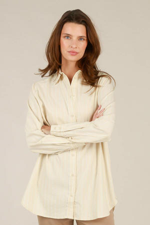 gestreepte blouse ecru met lurex