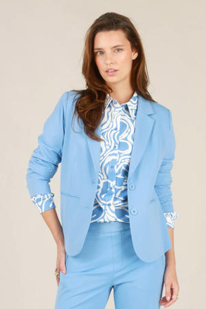 travelstof blazer blauw