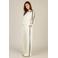 Yest wide leg high waist gestreepte casual broek ecru